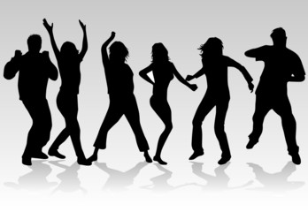 People dancing 2, Silhouettes of people dancing