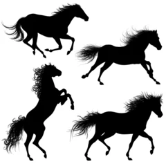 Papier Peint photo autocollant Dessiner Cavalli Sagome-Horse shapes-Cheval vectoriel