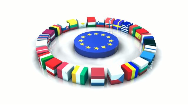 Drapeaux parlement europe 3D animation FullHD