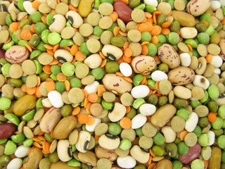 Macrobiotic food seeds and legumes mix