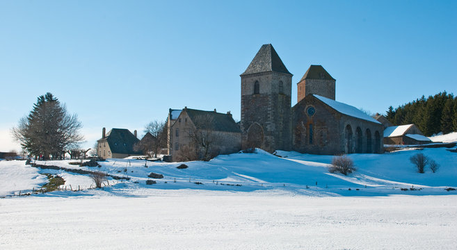 Village d'Aubrac, hiver