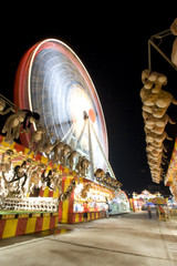 carnival ground with a a ferris wheel