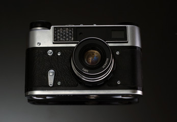 Old reflex photo camera