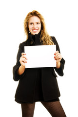 Fototapeta premium businesswoman with the sign