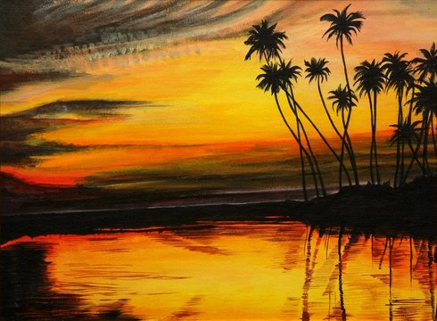 Painting  of a Tropical Sunset