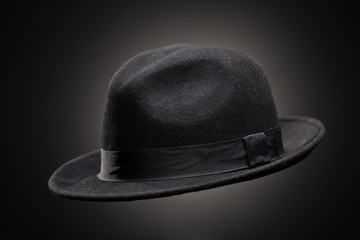 Retro hat isolated against black background