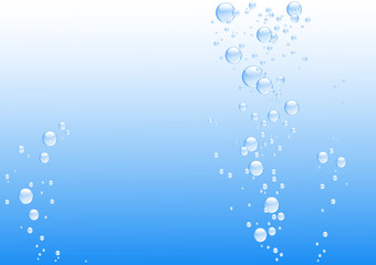 Blue underwater background with bubbles