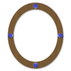 Cardboard Oval Frame With Gems