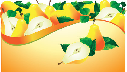 Naklejka premium Fruit fresh pear