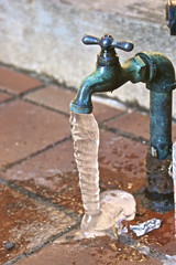 frozen dripping faucet