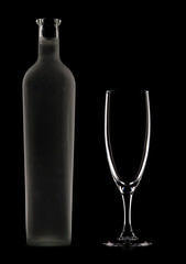 glass and  bottle