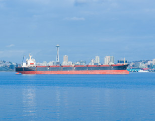 Cargo ship in Seattle Elliott Bay