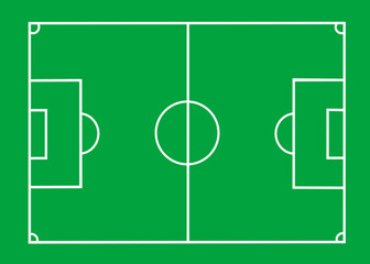 Vector Soccer field with lines on green