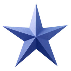 étoile bleue en bristol découpé sur fond blanc