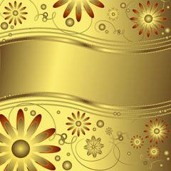 Golden  floral background