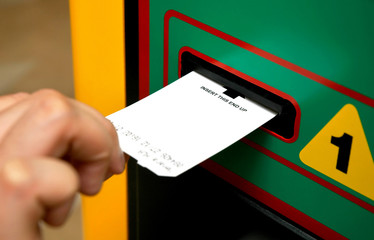 insert ticket to a machine