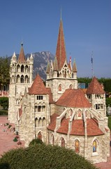 Fototapeta na wymiar model of castle in Miniature Swiztzerland