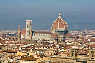 Fototapeta premium Vista Sul Duomo E Città di Firenze