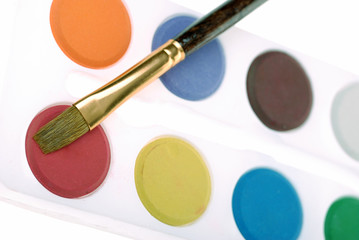 Paintbrush and paint