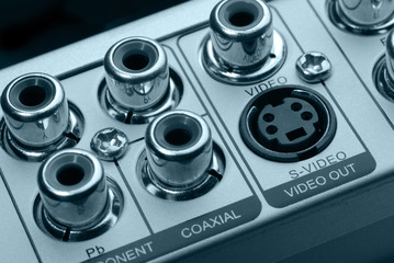 The panel of inputs blue color