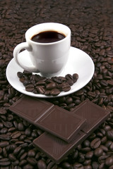 coffee cup and chocolate