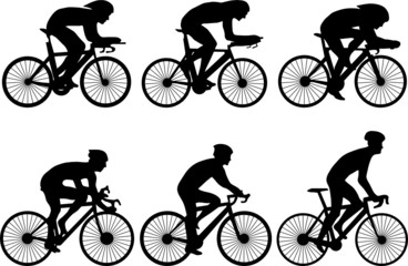 Obraz premium bicycle race silhouettes
