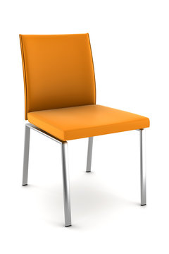 Orange Chair Isolated On White Background