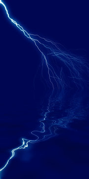 Lightning on blue background