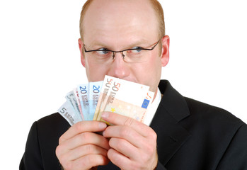 Mann mit Euros