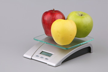 Apples on scales