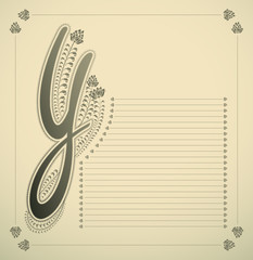 ornamental letter - Y