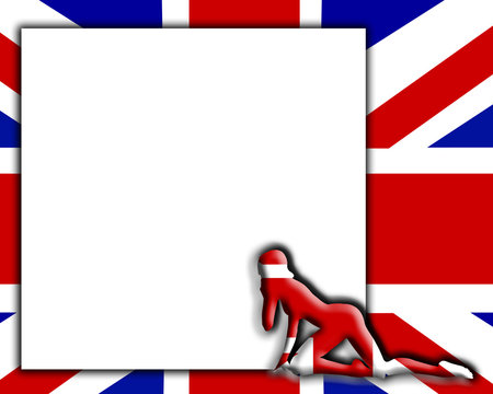 Blank Sign With Sexy UK Flag Female 2