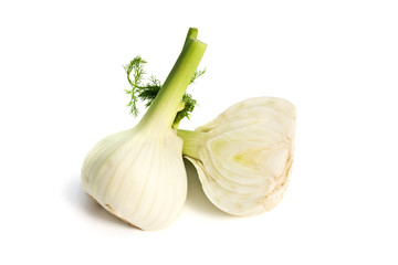 halved fennel isolated
