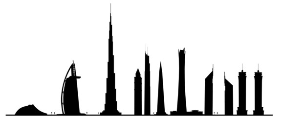 Naklejka premium Dubai Skyline