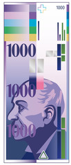 Schweizer Banknote 1000 Franken