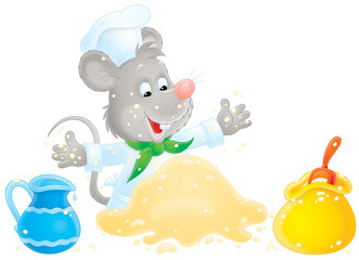 Mouse making dough