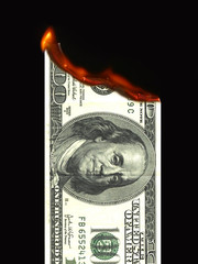 Burning money (dollar)