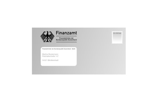 Brief im Briefumschlag vom Finanzamt
