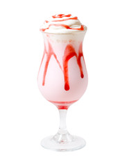 Strawberry milkshake isolated o