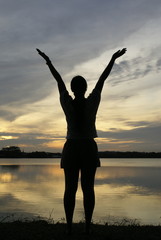 Fototapeta premium Early morning lady exercise