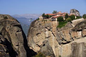 Fototapeta premium Aghia Triada Monastery, Meteora (going to monastery by lift)