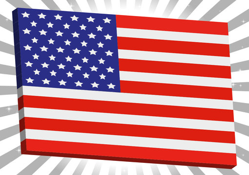 Vectorized 3d American flag