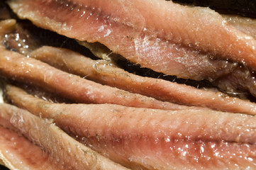 flat fillets of anchovies anchovy in olive oil appetizer