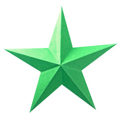 &eacute;toile verte en bristol d&eacute;coup&eacute; sur fond blanc