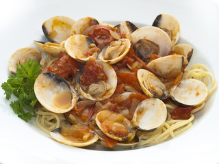 Teller mit Spaghetti Vongole