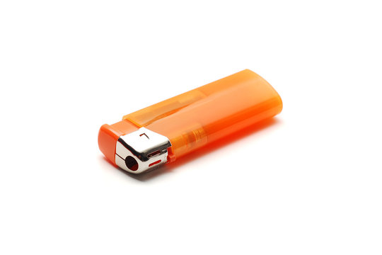 orange lighter isolated on white