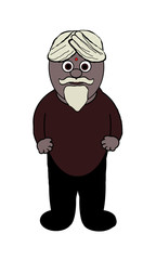 Cartoon Asian Man - Isolated On White