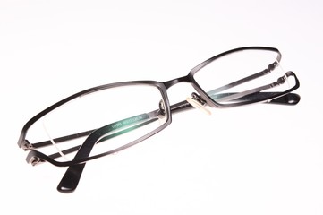 black eyeglasses