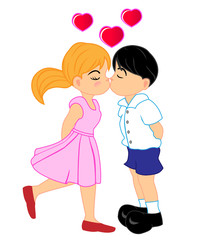 Boy and Girl Kissing
