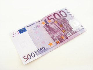 500 euros isolated over white